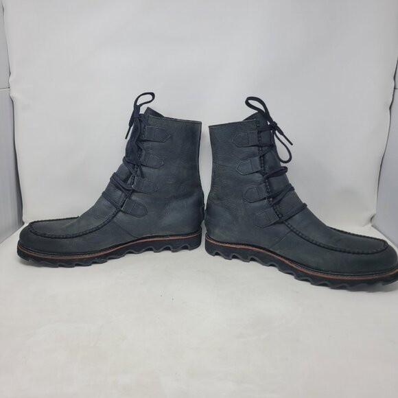 Sorel Mad Boot Mens Size 15 Hi Top Lace Up Gray/Black Leather Combat Charcoal main image 11